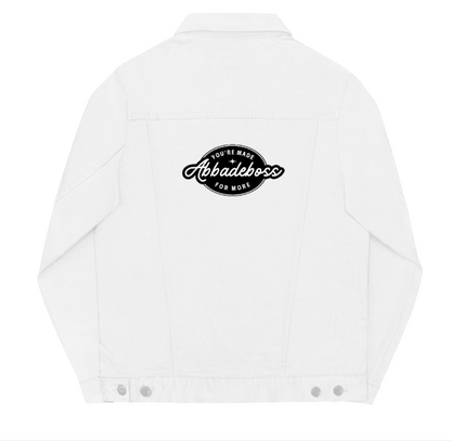 Black Embroidery Dream Bold Abbadeboss white denim jacket for men / jacket for women