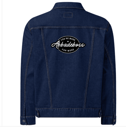 White Embroidery Dream Bold Abbadeboss Navy Blue denim jacket for men / jacket for women