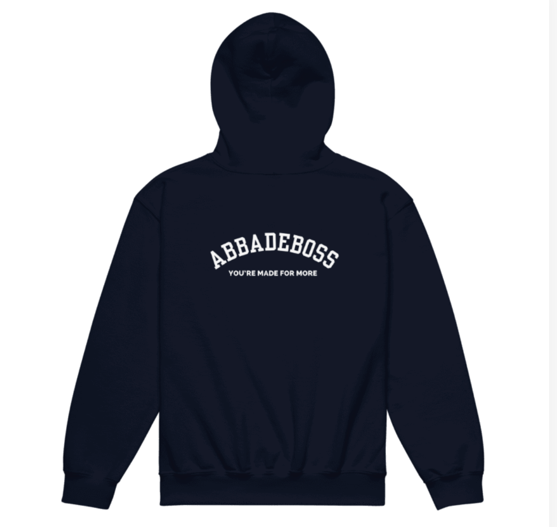 Unstoppable faith Abbadeboss heavy blend navy hoodie for boys/ hoodie for girls