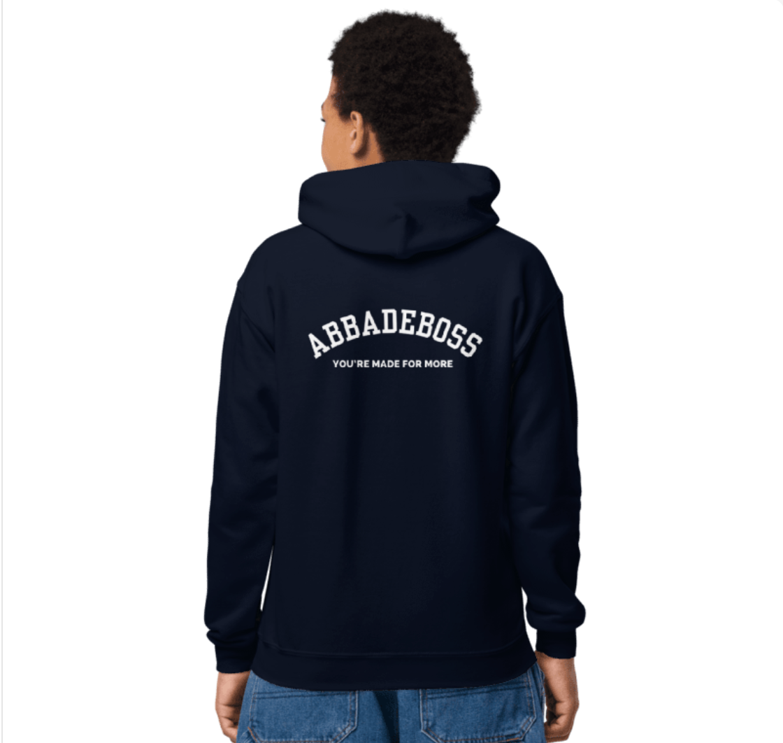 Unstoppable faith Abbadeboss heavy blend navy hoodie for boys/ hoodie for girls